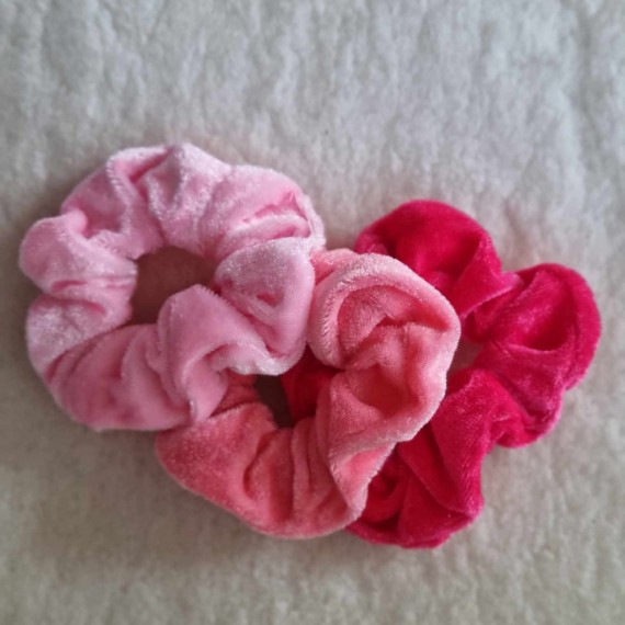 Scrunchie Velvet sett 3 stk
