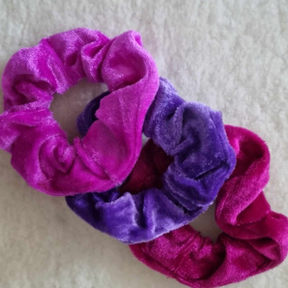 Scrunchie Velvet sett 3 stk