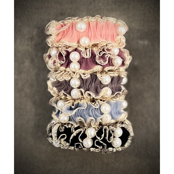 Scrunchie strikk med perler