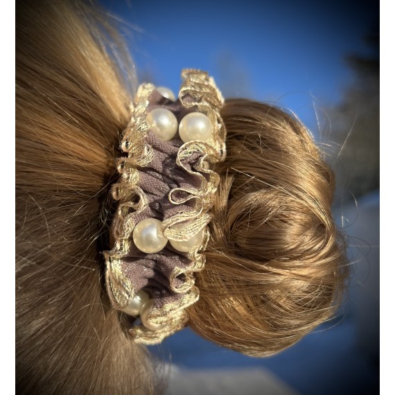 Scrunchie strikk med perler