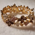 Scrunchie Blomster Lavender m/gull