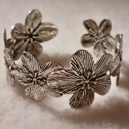 Scrunchie Oksidert stål Blomster