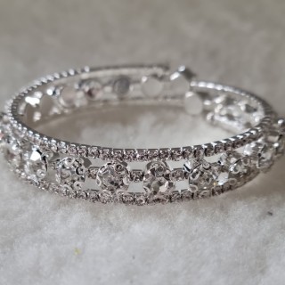 Scrunchie Silver Crystal