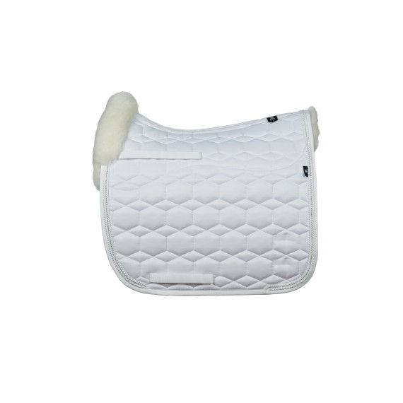 Hvit m/front ull & rhinestone stener  fra Mattes